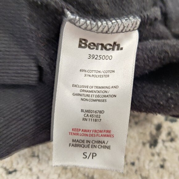 Bench Men's Hoodie Size S Black Cotton Blend Logo Activewear Sportive Athleisure - Picture 7 of 7